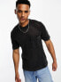 Abercrombie & Fitch open stitch knit pocket t-shirt in phantom grey