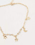 Фото #2 товара DesignB London star and moon charm anklet in gold