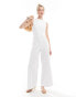 Abercrombie & Fitch high neck jumpsuit with cut out back in white Белый, XL - EU 46 - фото #1