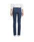 Petite Recover Mid Rise Straight Leg Blue Jeans