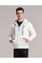 Фото #1 товара M Lw Fleece Pop Up Detailed Full Zip Hoodie Sweatshirt Erkek Beyaz Fermuarlı Eşofman Üstü S231002-10