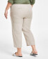 Фото #2 товара Plus Size 100% Linen Cropped Pants, Created for Macy's