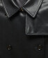 Фото #9 товара Women's Leather-Effect Trench Coat