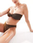 The Frolic serenity knot front bandeau bikini top in dark chocolate glitter 34 - фото #8