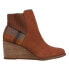 Фото #1 товара TOMS Sadie Wedge Round Toe Booties Womens Brown Casual Boots 10018917T