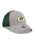 Фото #1 товара Men's Gray Green Bay Packers Pipe 39THIRTY Flex Hat