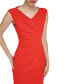 ფოტო #1 პროდუქტის Women's V-Neck Draped Scuba-Crepe Sheath Dress