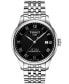 ფოტო #1 პროდუქტის Men's Swiss T-Classic Le Locle Powermatic 80 Gray Stainless Steel Bracelet Watch 39.3mm