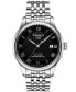 Men's Swiss T-Classic Le Locle Powermatic 80 Gray Stainless Steel Bracelet Watch 39.3mm