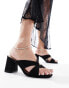 New Look twist front heeled mule in black