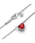 ფოტო #3 პროდუქტის Timeless Sterling Silver Sparkling Heart Halo Cubic Zirconia Pendant Collier Necklace