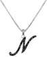 ფოტო #1 პროდუქტის Sterling Silver Necklace, Black Diamond "N" Initial Pendant (1/4 ct. t.w.)