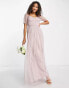 Anaya Bridesmaid puff sleeve maxi dress in muted blush