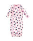 Фото #3 товара Baby Girls Baby Organic Cotton Side-Closure Snap Long-Sleeve Gowns 3pk, Blossoms