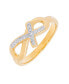 Diamond Accent Cross and Infinity Ring in 14K Gold Plate