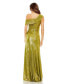 ფოტო #2 პროდუქტის Women's Ieena One Shoulder Ruched Waist Slit Metallic Gown