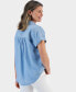 Фото #2 товара Women's Chambray Short-Sleeve Button-Down Shirt, Created for Macy's