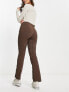 Pimkie high waisted tailored trouser co-ord in brown pinstripe