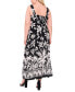 Фото #4 товара Plus Size Printed Square-Neck Smocked-Back Maxi Dress