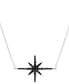 ფოტო #1 პროდუქტის Black Spinel Starburst Pendant Necklace in Sterling Silver, 18" + 2" extender