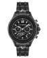 Men's Warrior Tech Chronograph Date Quartz Black Stainless Steel 47.5MM