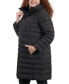 ფოტო #3 პროდუქტის Women's Plus Size Anorak Hooded Faux-Leather-Trim Down Packable Puffer Coat, Created for Macy's