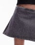 Фото #5 товара Topshop denim mini kilt skirt in Ice Grey