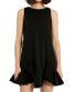 ფოტო #2 პროდუქტის Women's Crepe Sleeveless Ruffle Hem Mini Dress