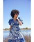 Фото #5 товара Blue Printmaking Taffeta Midi Dress