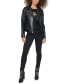 ფოტო #5 პროდუქტის Petite Faux-Leather Asymmetric Moto Coat, Created for Macy's