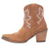 Dingo Joyride Embroidered Snip Toe Cowboy Booties Womens Brown Casual Boots DI54