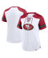 ფოტო #1 პროდუქტის Women's White/Scarlet San Francisco 49ers Foiled Primary Lace-Up T-Shirt