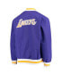 Men's Los Angeles Lakers Purple Hardwood Classics 75th Anniversary Authentic Warmup Full-Snap Jacket