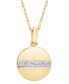 ფოტო #1 პროდუქტის Diamond Disc Pendant Necklace (1/10 ct. t.w.) in 14k Gold, 18" + 2" extender, Created for Macy's