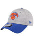 Фото #1 товара Men's Heather Gray/Blue New York Knicks Active Digi-Tech Two-Tone 9Forty Adjustable Hat