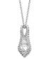 Фото #1 товара Enchanted Disney Fine Jewelry diamond Cinderella Slipper Pendant Necklace (1/5 ct. t.w.) in Sterling Silver, 16" + 2" extender