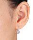 ფოტო #2 პროდუქტის Lab-Grown Moissanite Heart Halo Leverback Drop Earrings (2 ct. t.w.) in 10k White Gold