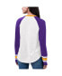 Women's White, Purple Minnesota Vikings Top Team Raglan V-Neck Long Sleeve T-shirt