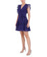 Фото #3 товара Women's Printed Flutter-Sleeve Wrap Mini Dress