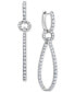 ფოტო #1 პროდუქტის Diamond Elongated Loop In & Out Drop Earrings (2 ct. t.w.) in 14k White Gold