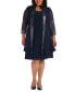 Plus Size Embellished Dress & Illusion Jacket