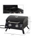 Фото #2 товара 2 Burner Propane Gas Grill Outdoor Portable Tabletop BBQ with Foldable Legs, Lid, Thermometer for Camping, Picnic, Backyard, Black