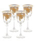 Фото #1 товара Embellished 24K Gold Crystal Flute Goblets, Set of 4