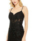 ფოტო #3 პროდუქტის Women's Embellished Sleeveless Illusion Bodice Gown