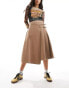 Фото #6 товара ASOS DESIGN denim kilt in caramel wash