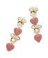 ფოტო #2 პროდუქტის Women's Mickey & Minnie Heart Drop Earrings