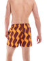 Bershka wave stripe printed swimshort in ecru