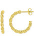 ფოტო #1 პროდუქტის Twist-Style Small Hoop Earrings in 14k Gold-Plated Sterling Silver, 0.79"