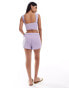 ASOS DESIGN co-ord textured tie side high low shorts in lilac Сиреневый, 42 - фото #5