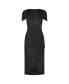 ფოტო #4 პროდუქტის Women's Crepe High Neck Midi Tulip Dress With Belt